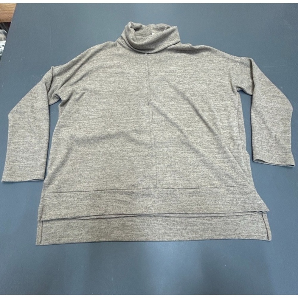 My Story Turtleneck Tunic Women's M Gray Relaxed Fit Long Sleeve Stretch Top
